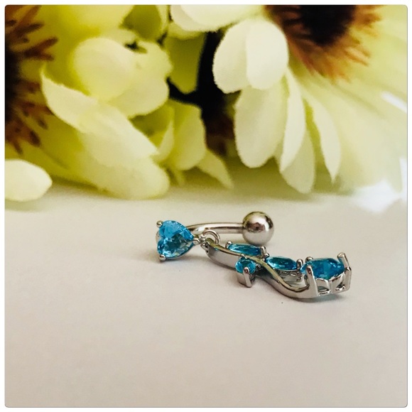 NWT Chic Blue Rhinestones Belly Ring - Picture 6 of 9